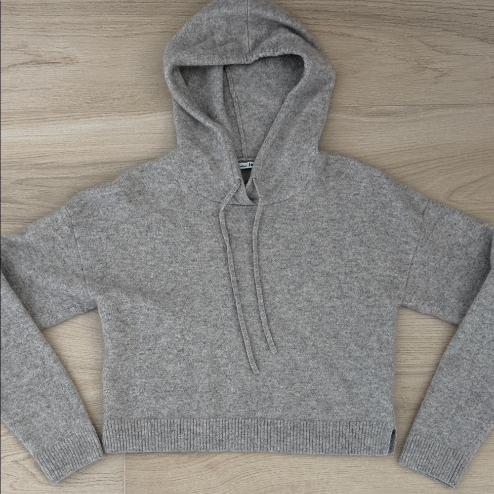 Reformation Gray Hooded Women's Knit Sweater 70% Cashmere Small